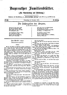 Bayreuther Familienblätter (Bayreuther Anzeiger) Donnerstag 18. Dezember 1873