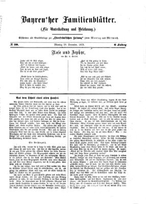 Bayreuther Familienblätter (Bayreuther Anzeiger) Montag 29. Dezember 1873