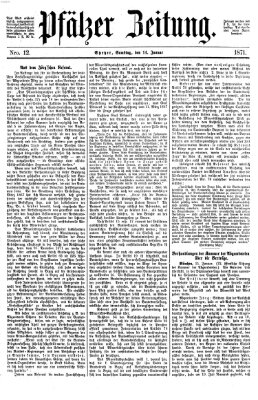 Pfälzer Zeitung Samstag 14. Januar 1871