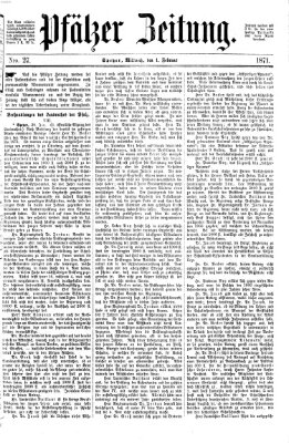 Pfälzer Zeitung Mittwoch 1. Februar 1871