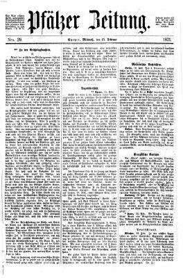 Pfälzer Zeitung Mittwoch 15. Februar 1871