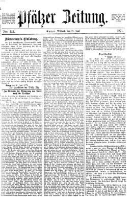 Pfälzer Zeitung Mittwoch 21. Juni 1871