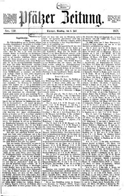 Pfälzer Zeitung Samstag 1. Juli 1871