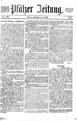 Pfälzer Zeitung Donnerstag 3. August 1871