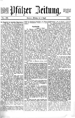 Pfälzer Zeitung Mittwoch 9. August 1871