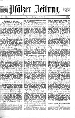 Pfälzer Zeitung Freitag 18. August 1871