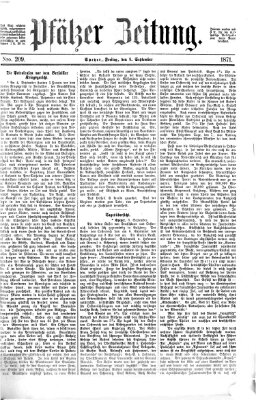 Pfälzer Zeitung Freitag 8. September 1871