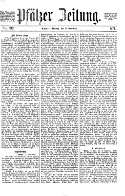 Pfälzer Zeitung Dienstag 12. September 1871