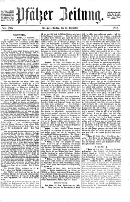 Pfälzer Zeitung Freitag 15. September 1871