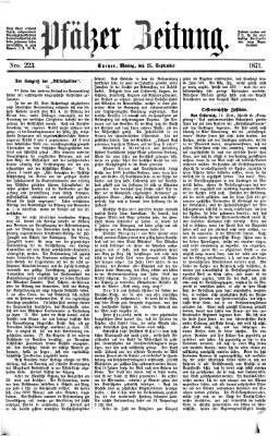 Pfälzer Zeitung Montag 25. September 1871