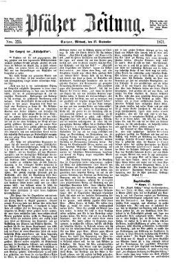 Pfälzer Zeitung Mittwoch 27. September 1871