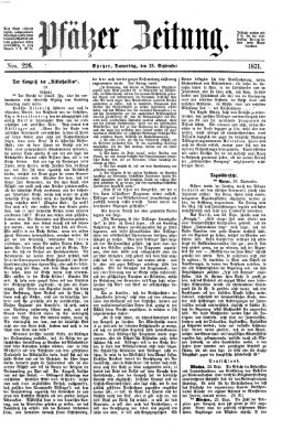 Pfälzer Zeitung Donnerstag 28. September 1871