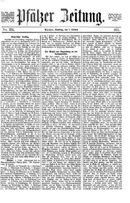 Pfälzer Zeitung Samstag 7. Oktober 1871