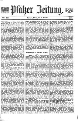 Pfälzer Zeitung Montag 13. November 1871