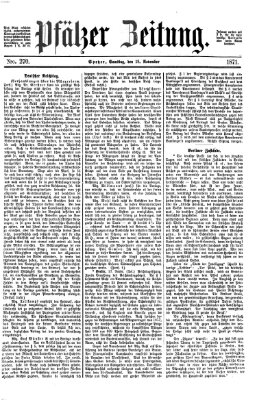 Pfälzer Zeitung Samstag 18. November 1871