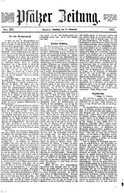 Pfälzer Zeitung Samstag 25. November 1871