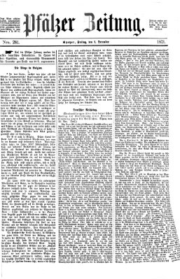 Pfälzer Zeitung Freitag 1. Dezember 1871