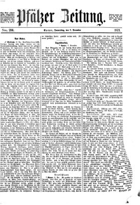 Pfälzer Zeitung Donnerstag 7. Dezember 1871