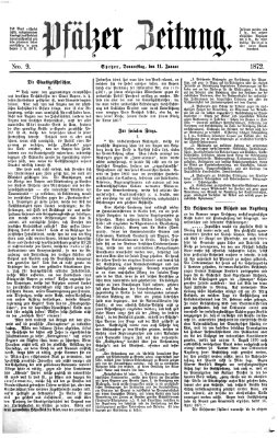 Pfälzer Zeitung Donnerstag 11. Januar 1872