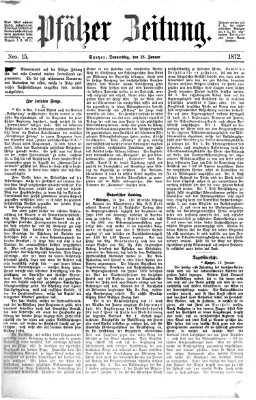 Pfälzer Zeitung Donnerstag 18. Januar 1872