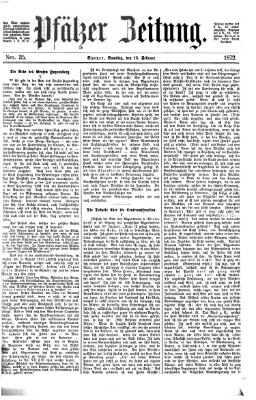 Pfälzer Zeitung Samstag 10. Februar 1872