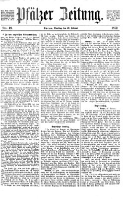 Pfälzer Zeitung Dienstag 27. Februar 1872