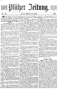 Pfälzer Zeitung Mittwoch 28. Februar 1872