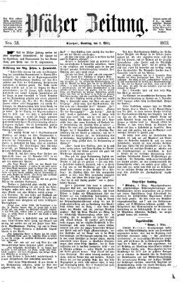 Pfälzer Zeitung Samstag 2. März 1872