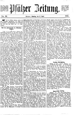 Pfälzer Zeitung Samstag 27. April 1872