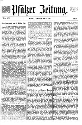 Pfälzer Zeitung Donnerstag 25. Juli 1872