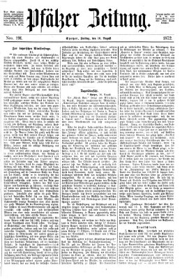 Pfälzer Zeitung Freitag 16. August 1872