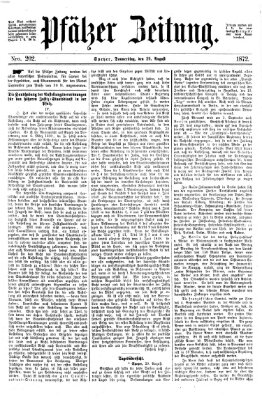 Pfälzer Zeitung Donnerstag 29. August 1872