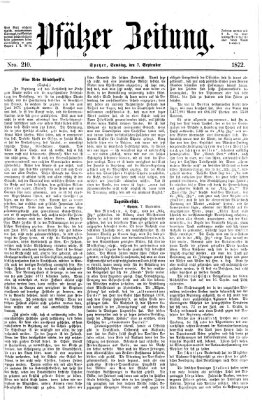 Pfälzer Zeitung Samstag 7. September 1872