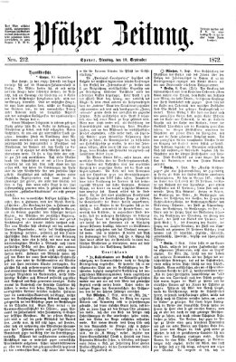 Pfälzer Zeitung Dienstag 10. September 1872