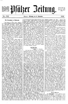 Pfälzer Zeitung Mittwoch 11. September 1872