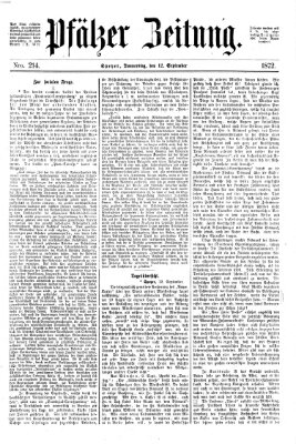 Pfälzer Zeitung Donnerstag 12. September 1872