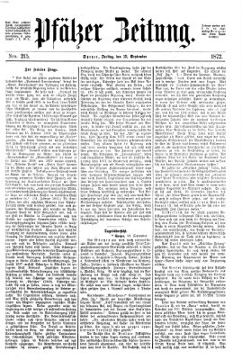 Pfälzer Zeitung Freitag 13. September 1872