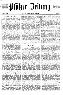 Pfälzer Zeitung Samstag 14. September 1872