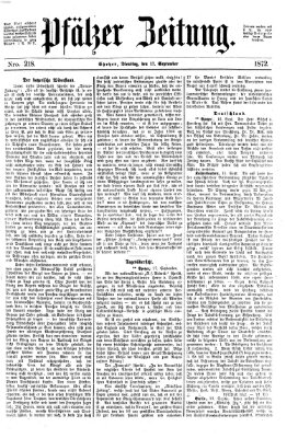 Pfälzer Zeitung Dienstag 17. September 1872