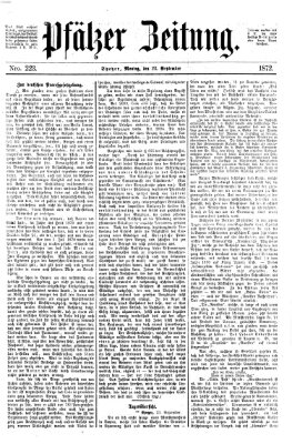 Pfälzer Zeitung Montag 23. September 1872