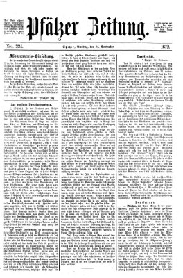 Pfälzer Zeitung Dienstag 24. September 1872