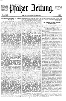 Pfälzer Zeitung Mittwoch 25. September 1872