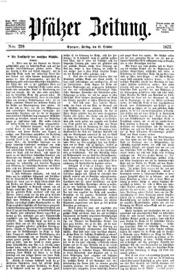 Pfälzer Zeitung Freitag 11. Oktober 1872