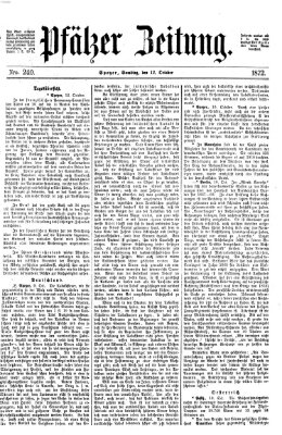 Pfälzer Zeitung Samstag 12. Oktober 1872