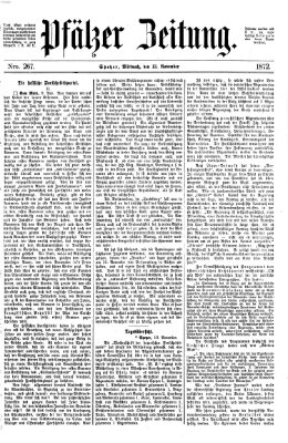 Pfälzer Zeitung Mittwoch 13. November 1872