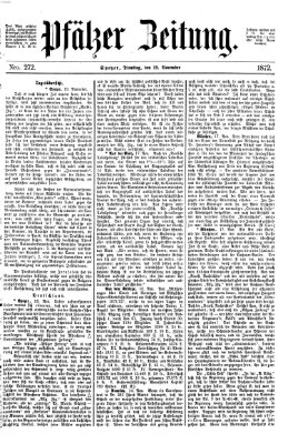 Pfälzer Zeitung Dienstag 19. November 1872