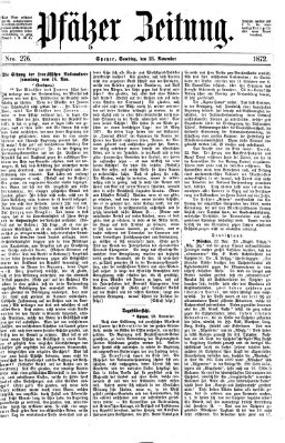 Pfälzer Zeitung Samstag 23. November 1872