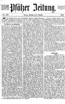 Pfälzer Zeitung Dienstag 26. November 1872