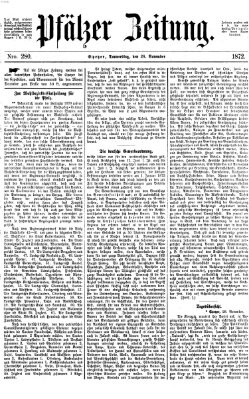 Pfälzer Zeitung Donnerstag 28. November 1872