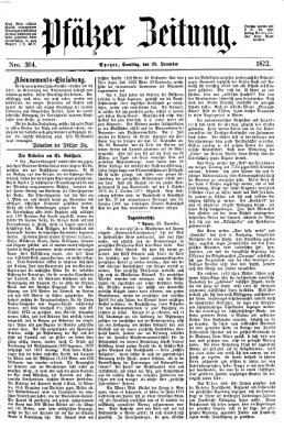 Pfälzer Zeitung Samstag 28. Dezember 1872